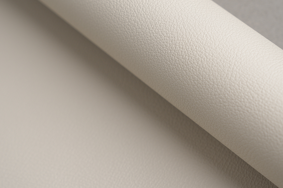 Folie decorativă PVC cu textura din imitație de piele de culoare deschisă